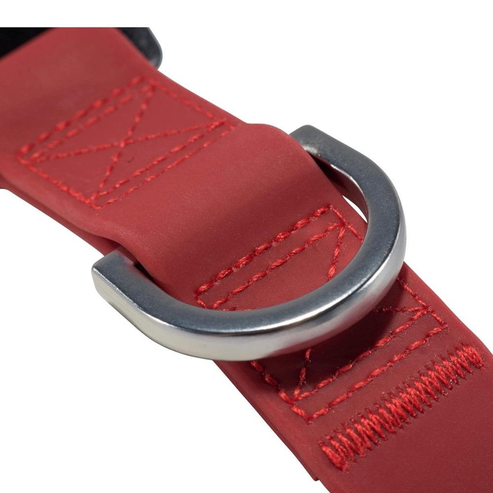 Jeep Slick Rock Rubber Dog Collar, Ultra-Strong Waterproof Collar Blue and Red